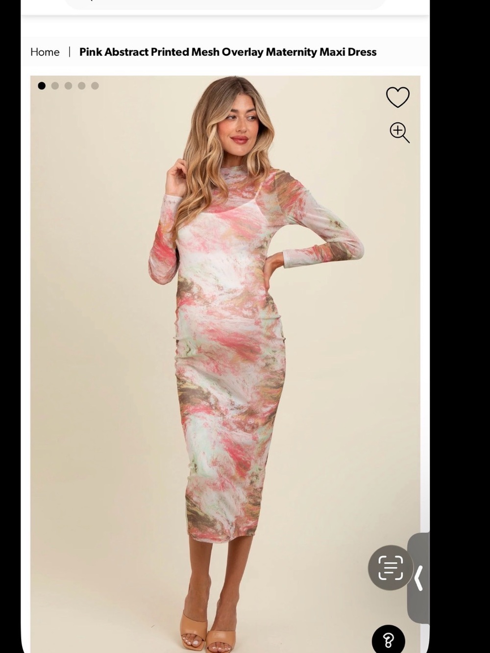 Pink blush maternity dress